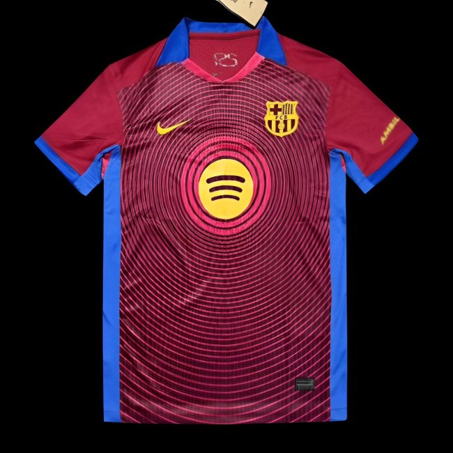 25/26 FC Barcelona Burgundy with Circular Sound Wave Pattern Jersey