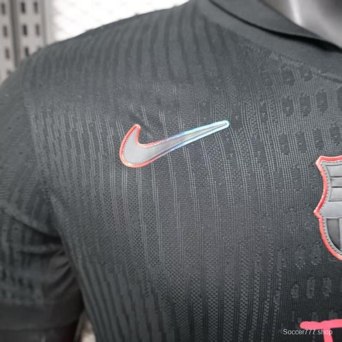 Player Version 25/26 FC Barcelona Black with Pink  T.S. 1989  Jersey