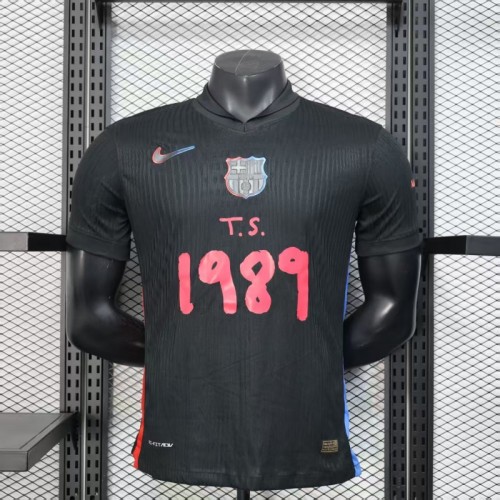 Player Version 25/26 FC Barcelona Black with Pink  T.S. 1989  Jersey