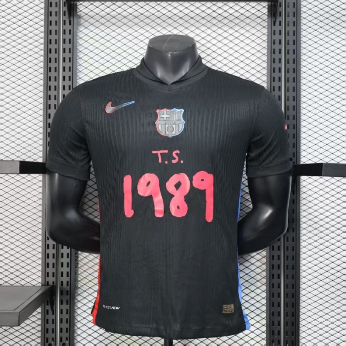 Player Version 25/26 FC Barcelona Black with Pink  T.S. 1989  Jersey