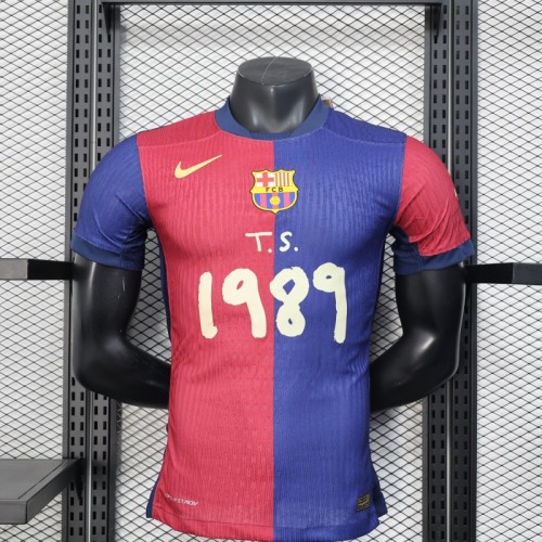 Player Version 25/26 FC Barcelona Home  with Pink  T.S. 1989  Jersey