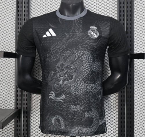 Player Version 25/26 Real Madrid Black with Dragon Design Jersey