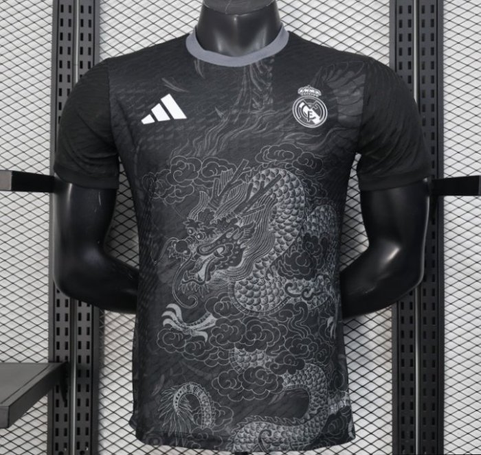 Player Version 25/26 Real Madrid Black with Dragon Design Jersey