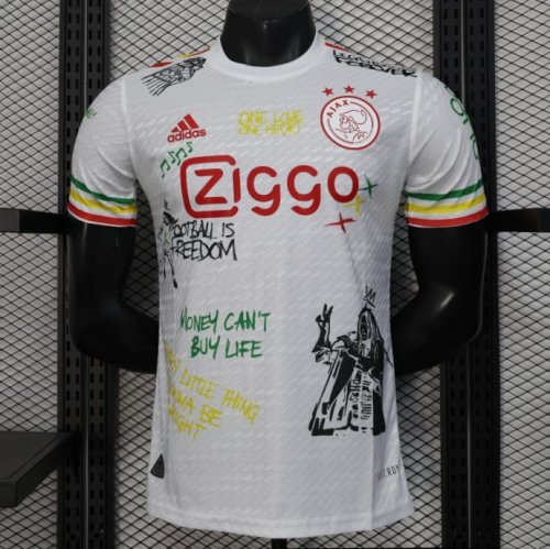 Player Version 25/26 Ajax White Jersey with Bob Marley Tribute Design