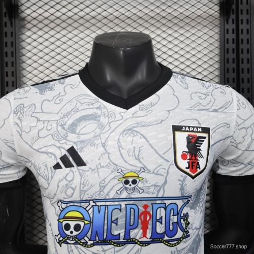 Player Version 2025 Japan White with One Piece Gear 5 Design Jersey