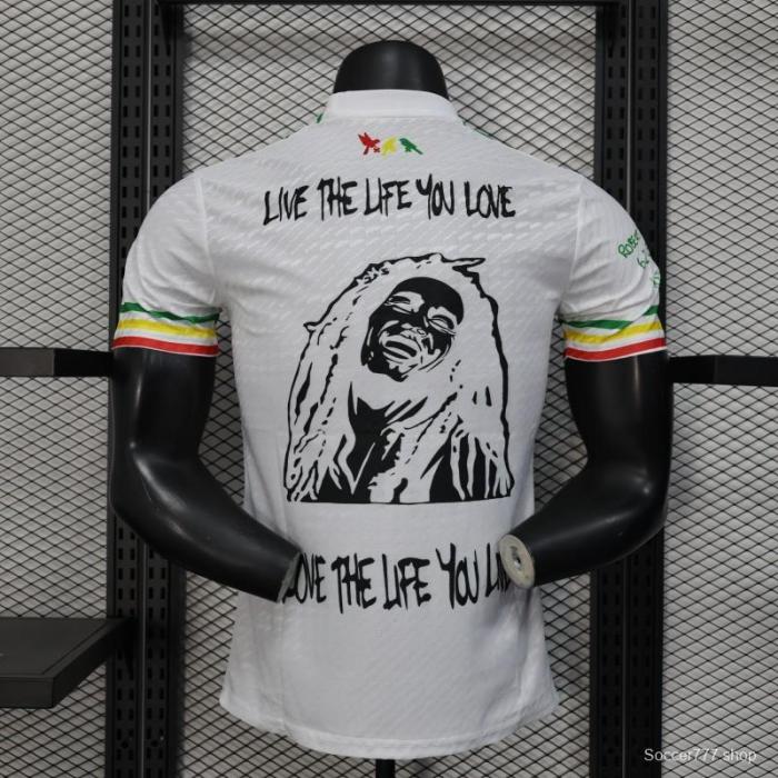 Player Version 25/26 Ajax White Jersey with Bob Marley Tribute Design