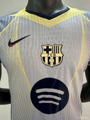 Player Version 25/26 FC Barcelona Grey with Yellow Accent Lines Jersey