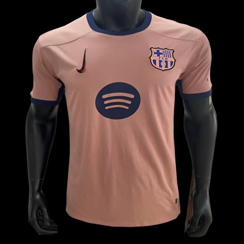25/26 FC Barcelona Pink with Navy Trim Jersey