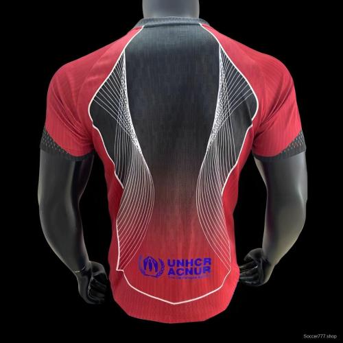 Player Version 25/26 FC Barcelona Red with Black Center Panel Jersey