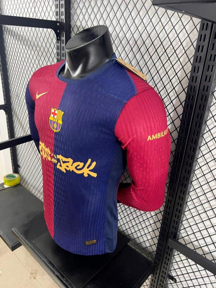Player Version 24/25 Barcelona x Travis Scott Home Long Sleeve Jersey