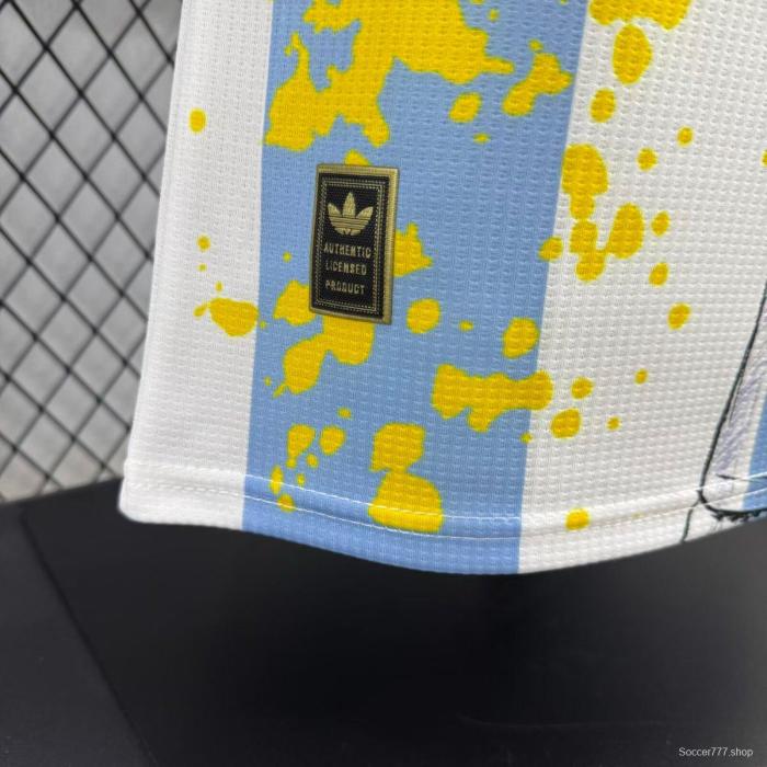 Player Version 2025 Argentina Home Sky Blue with Messi Celebration Print Jersey