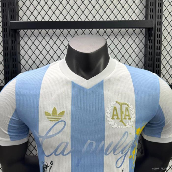 Player Version 2025 Argentina Home Sky Blue with Messi Celebration Print Jersey