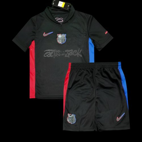 24/25 Kids Barcelona x Travis Scott Away Black Jersey
