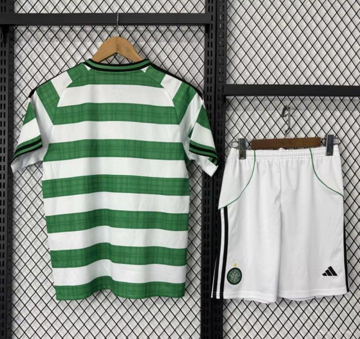 25/26 Kids Celtic Home Jersey With Sponsor