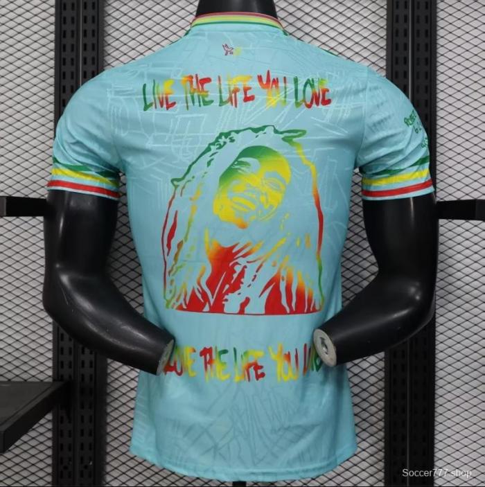 Player Version 25/26 Ajax Navy Skyblue with Bob Marley Tribute Jersey