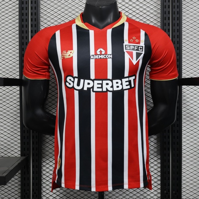 Player Version 25/26 Sao Paulo Home Jersey With Full Sponsors
