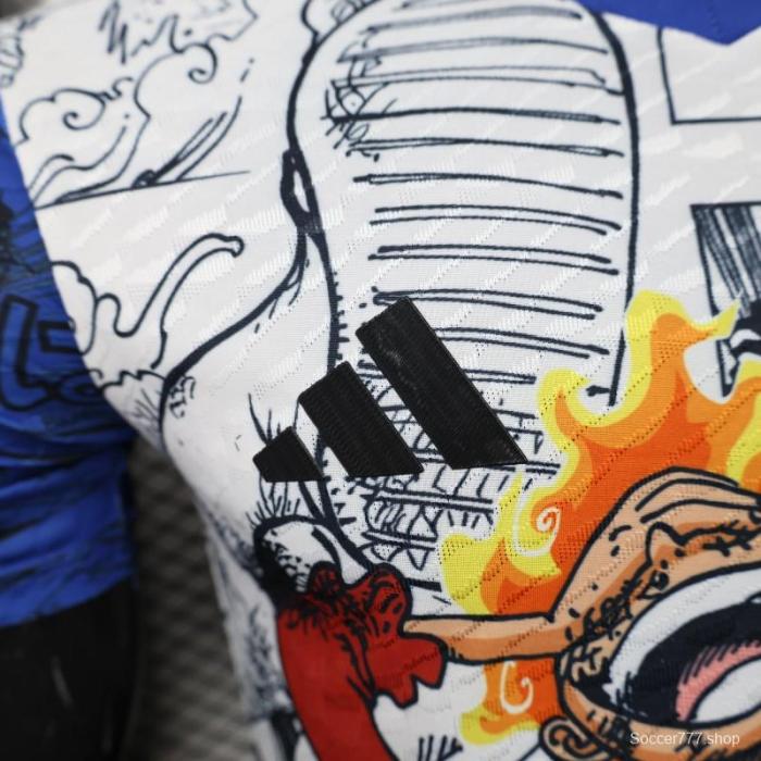Player Version 2025 Japan Blue/White with One Piece Manga Jersey