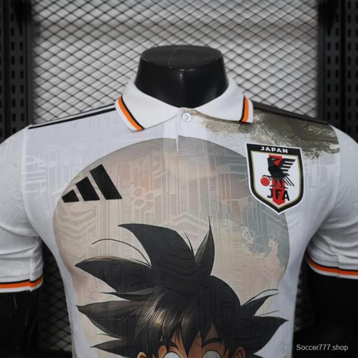 Player Version 2025 Japan White with Dragon Ball Goku Graphic Jersey