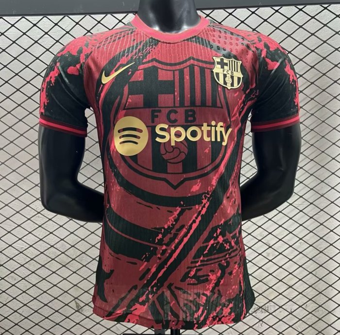 Player Version 25/26 FC Barcelona Pink with Black Marble Design Jersey
