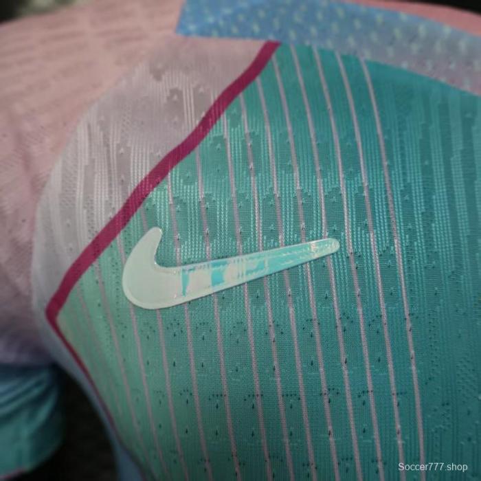 Player Version 25/26 FC Barcelona Mint Green with Pink Trim Jersey