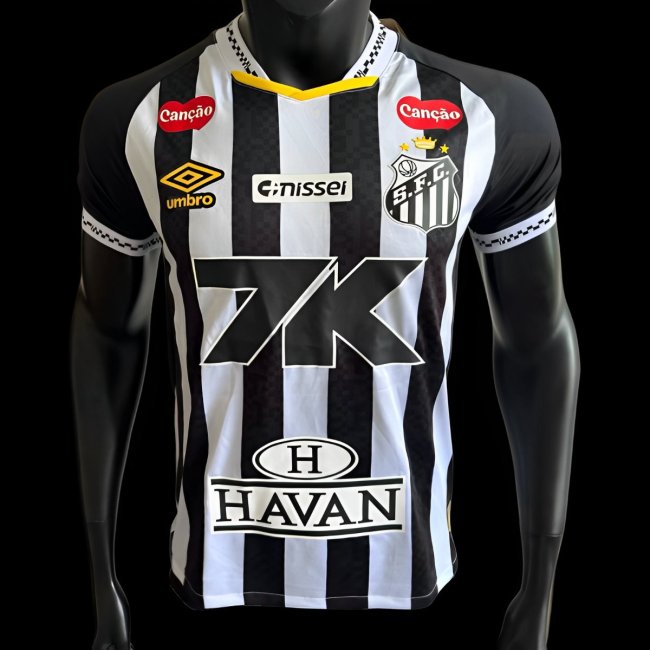 Player Version 25/26 Santos Away Jersey With Full Sponsors