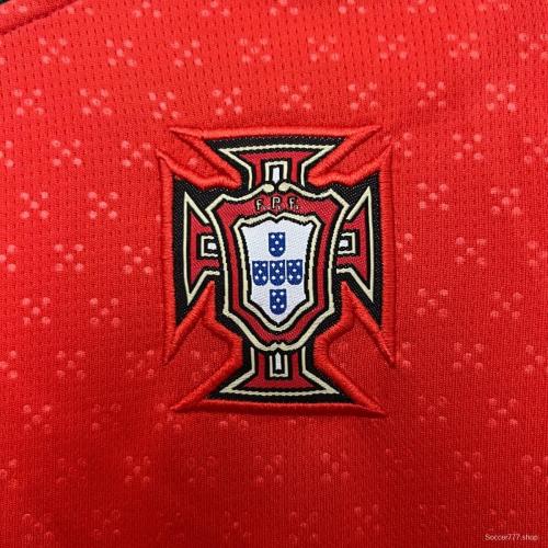2025 Kids Portugal Home Long Sleeve Jersey