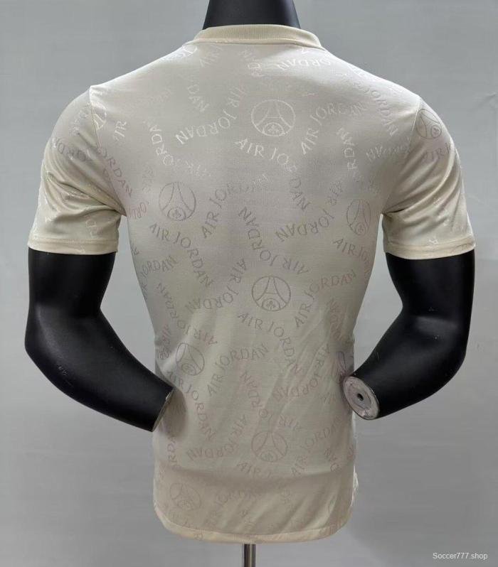 Player Version 25/26 Paris Saint-Germain Away White with Air Jordan Pattern Jersey