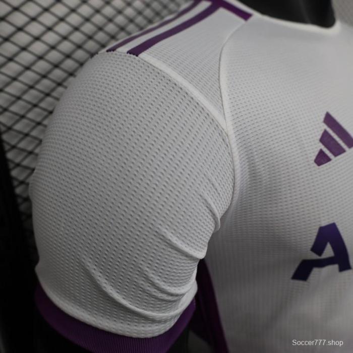 Player Version 2025 Algeria White with Purple Honeycomb Pattern Jersey