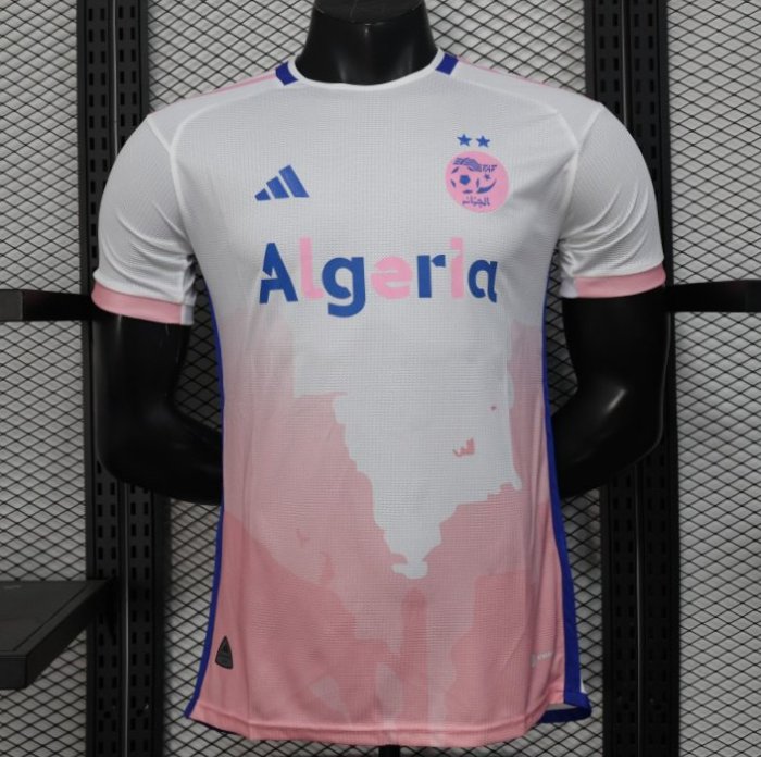Player Version 2025 Algeria White-Pink with Country Map Design Jersey