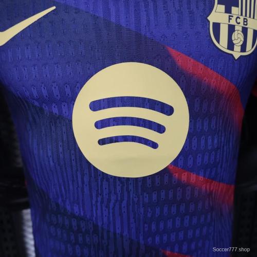 Player Version 25/26 FC Barcelona Blue with Red Diagonal Stripes Jersey