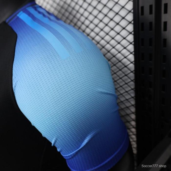 Player Version 2025 Algeria Black with Blue Sleeves Jersey