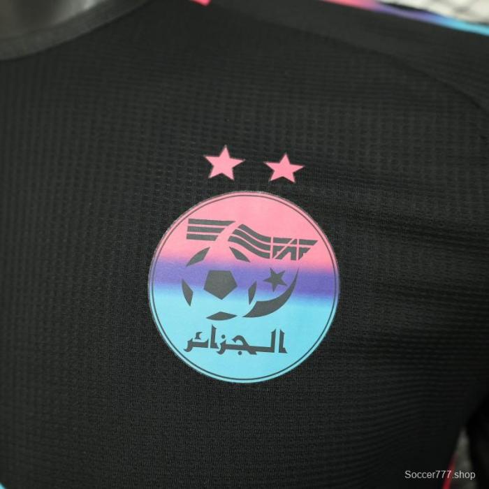 Player Version 2025 Algeria Black with Colorful Gradient Accents Jersey