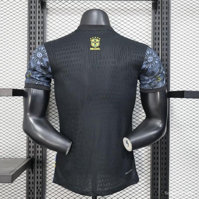 2025 Brazil National Team Special Edition Religious Concept Jersey - Christ the Redeemer Design - Dark Blue
