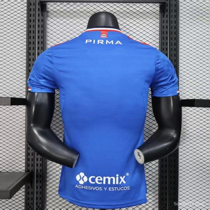 Player Version 25/26 Cruz Azul Home Blue with Digital Pixel Pattern Jersey