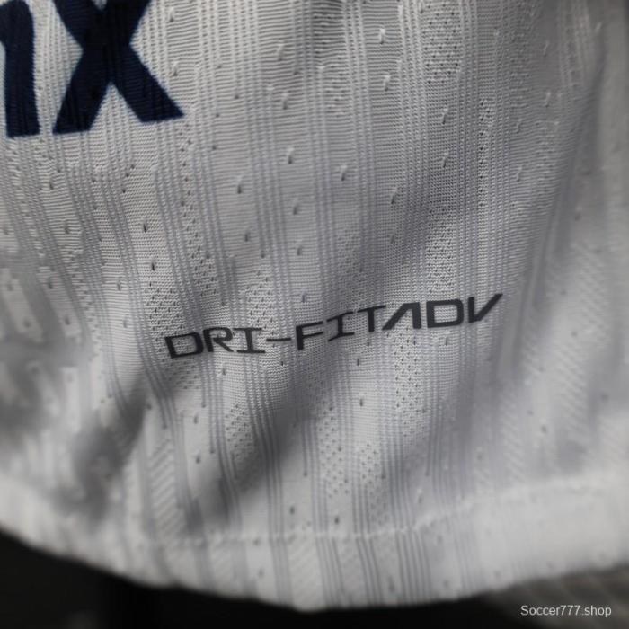 Player Version 25/26 Club America Away White with Navy and Gold Eagle Crest Jersey