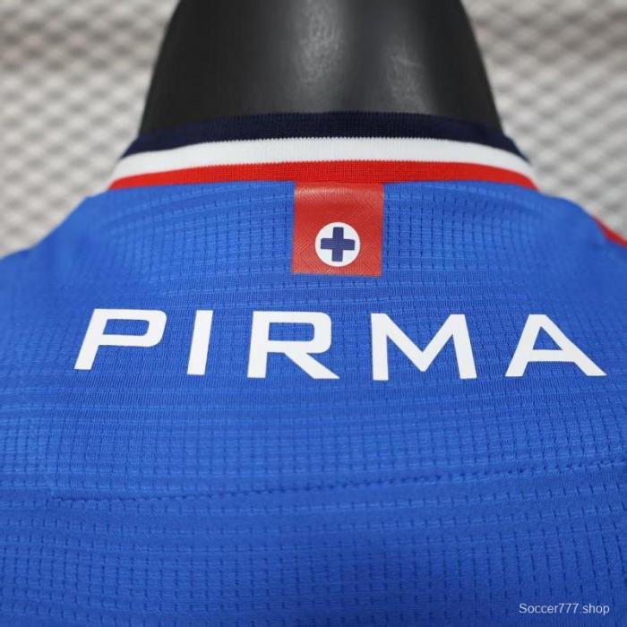 Player Version 25/26 Cruz Azul Home Blue with Digital Pixel Pattern Jersey