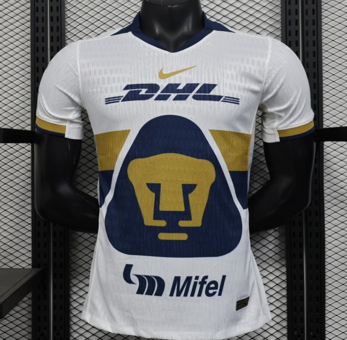 Player Version 25/26 Club America Away White with Navy and Gold Eagle Crest Jersey
