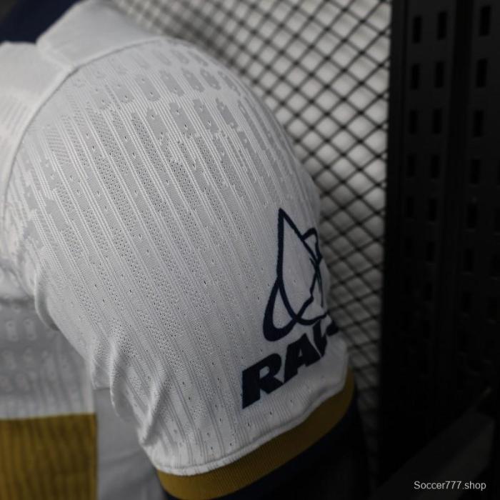 Player Version 25/26 Club America Away White with Navy and Gold Eagle Crest Jersey