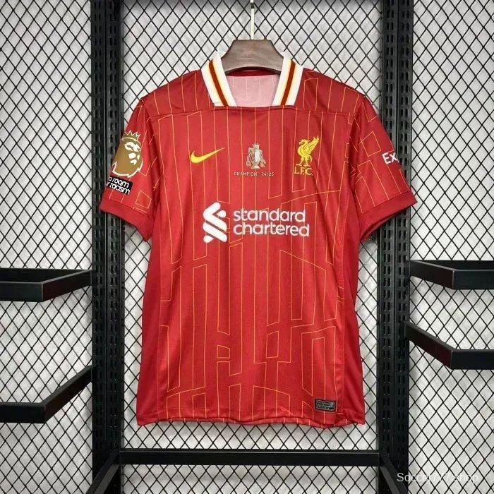 24/25 Liverpool Away Black Jersey With Champion Printing