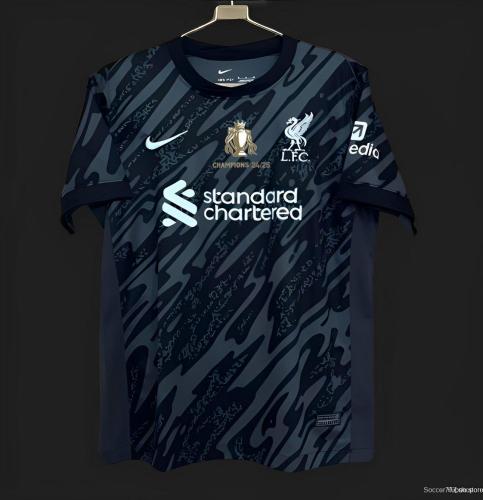 24/25 Liverpool Black Goalkeeper Jersey With Champion Printing