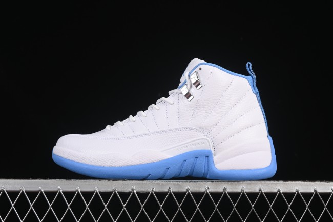 Nike Air Jordan 12 Retro Basketball Shoes in White University Blue - CT8013-112