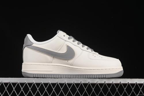 Nike Air Force 1'07 Low Stussy Collaboration Grey Swoosh Grey Base Red Label Casual Sneakers - CS5288-008
