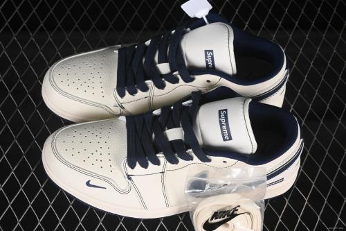 Nike Air Jordan 1 Low Supreme Collaboration Retro Basketball Shoes - XX3168-176