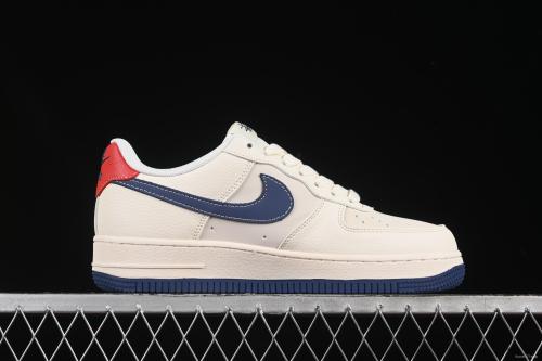 Nike Air Force 1 '07 Low Stussy Collaboration Light Blue Sole Red Heel Casual Sneakers - JJ2508-716