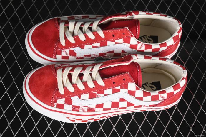 Vans Old Skool 36 LX-BMX Classic Skate Shoes in White Red Checkerboard - VN000D57ERM