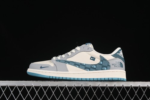 Nike Travis Scott x Fragment Design x Air Jordan 1 Low OG SP AJ1 North Face Collaboration Sneakers - LD2025-026