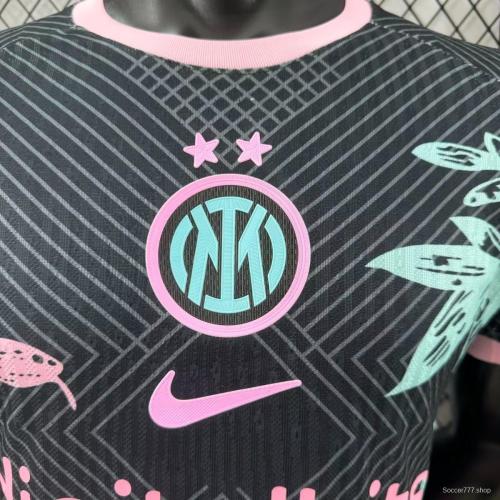 Player Version 25/26 Inter Milan Black with Snake and Floral Pattern Jersey