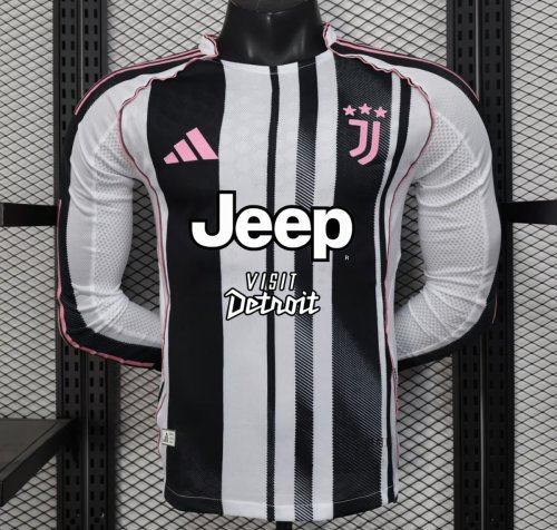Player Version 25/26 Juventus Home Long Sleeve Jersey