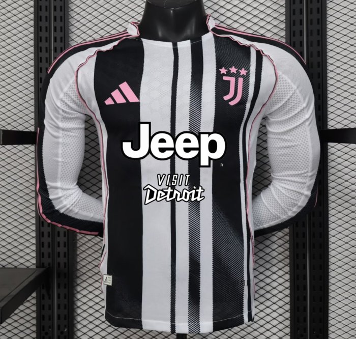 Player Version 25/26 Juventus Home Long Sleeve Jersey