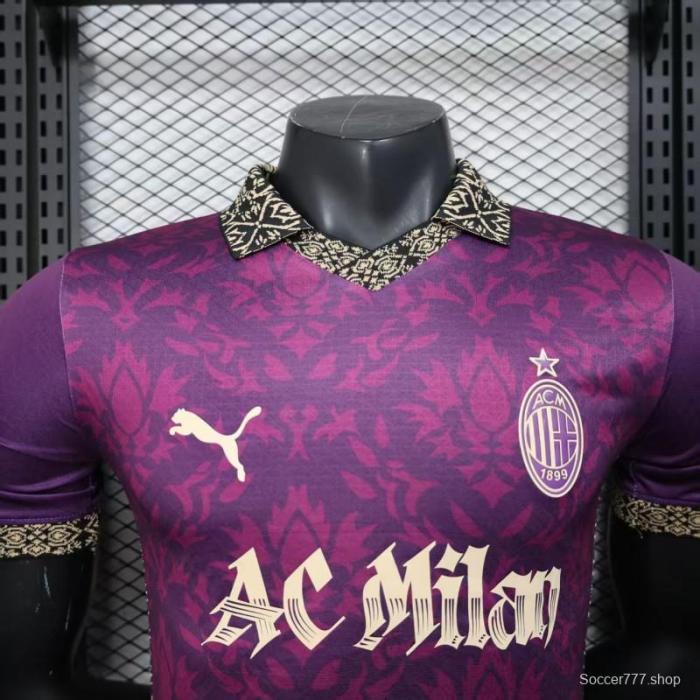 Player Version 25/26 AC Milan Redesigned Away Purple with Geometric Pattern Jersey